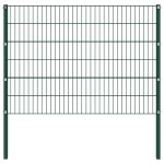 vidaXL Panou de gard cu stâlpi din fier, verde, 176,5x120 cm vidaXL Panou de gard cu stâlpi din fier, verde, 176,5x120 cm