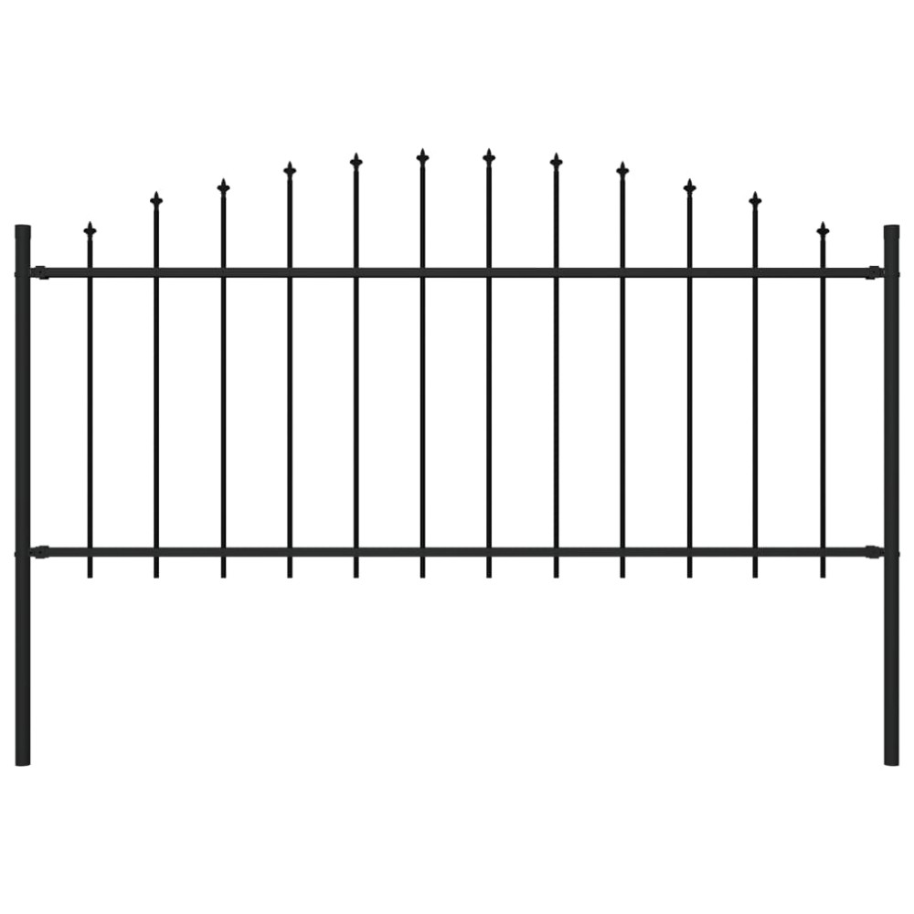 vidaXL Gard de grădină cu vârf ascuțit, negru, 1,7 m, oțel