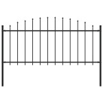 vidaXL Gard de grădină cu vârf ascuțit, negru, 1,7 m, oțel