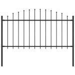vidaXL Gard de grădină cu vârf tip suliță din oțel, 181x150 cm, negru vidaXL Gard de grădină cu vârf tip suliță din oțel, 181x150 cm, negru