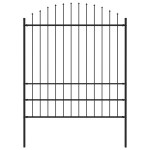 vidaXL Gard de grădină cu vârf tip suliță din oțel, 181x200 cm, negru vidaXL Gard de grădină cu vârf tip suliță din oțel, 181x200 cm, negru