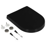 vidaXL Capac WC cu închidere silențioasă, eliberare rapidă, negru