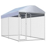 vidaXL Padoc de exterior cu prelată pentru câini, 382x192x225 cm vidaXL Padoc de exterior cu prelată pentru câini, 382x192x225 cm