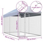 vidaXL Padoc de exterior cu prelată pentru câini, 382x192x225 cm vidaXL Padoc de exterior cu prelată pentru câini, 382x192x225 cm