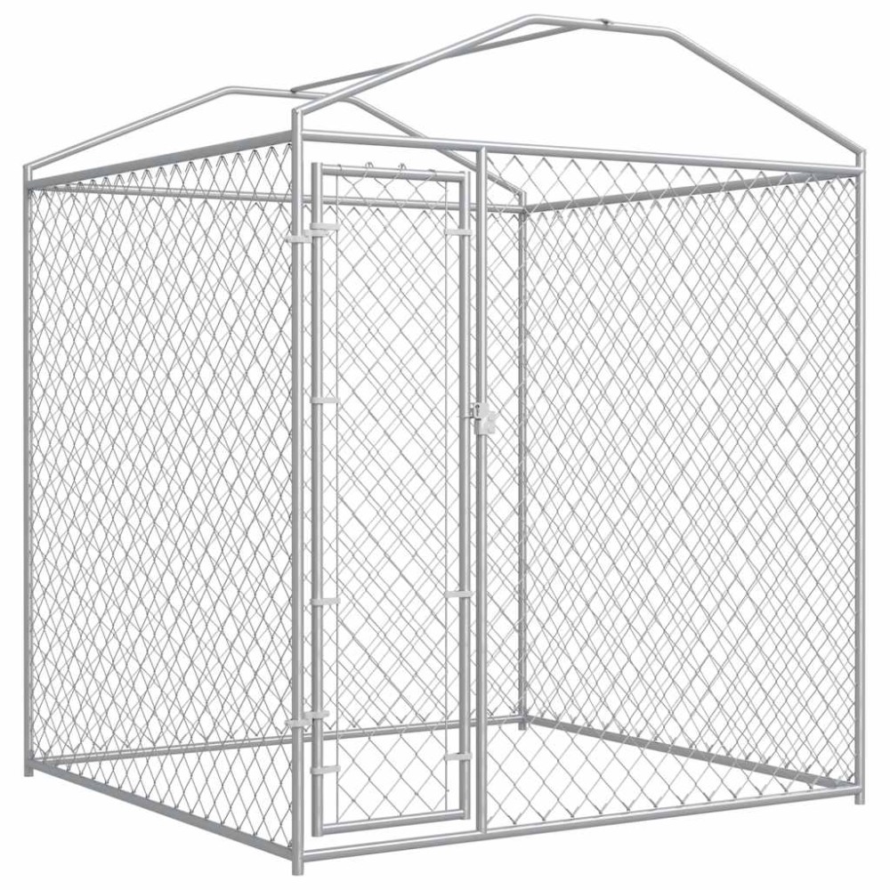 vidaXL Padoc de exterior cu prelată pentru câini, 193x193x225 cm
