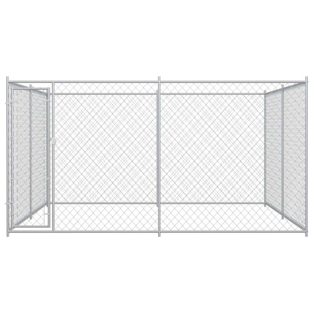 vidaXL Padoc pentru câini de exterior, 383x383x185 cm