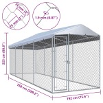 vidaXL Padoc pentru câini de exterior, cu acoperiș 760x190x225 cm vidaXL Padoc pentru câini de exterior, cu acoperiș 760x190x225 cm