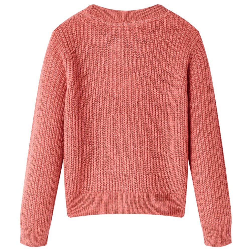 Pulover pentru copii tricotat, roz mediu, 116
