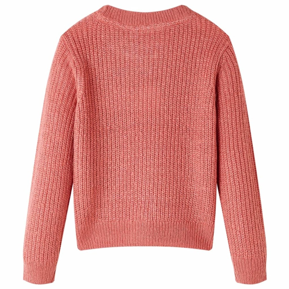 Pulover pentru copii tricotat, roz mediu, 128