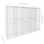 vidaXL Perete gabion cu capace, 300 x 50 x 200 cm, oțel galvanizat vidaXL Perete gabion cu capace, 300 x 50 x 200 cm, oțel galvanizat