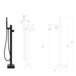 vidaXL Robinet de cadă independent, negru, 90 cm, oțel inoxidabil vidaXL Robinet de cadă independent, negru, 90 cm, oțel inoxidabil