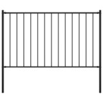 vidaXL Panou de gard cu stâlpi, negru, 1,7 x 1,25 m, oțel vidaXL Panou de gard cu stâlpi, negru, 1,7 x 1,25 m, oțel
