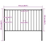 vidaXL Panou de gard cu stâlpi, negru, 1,7 x 1,25 m, oțel vidaXL Panou de gard cu stâlpi, negru, 1,7 x 1,25 m, oțel