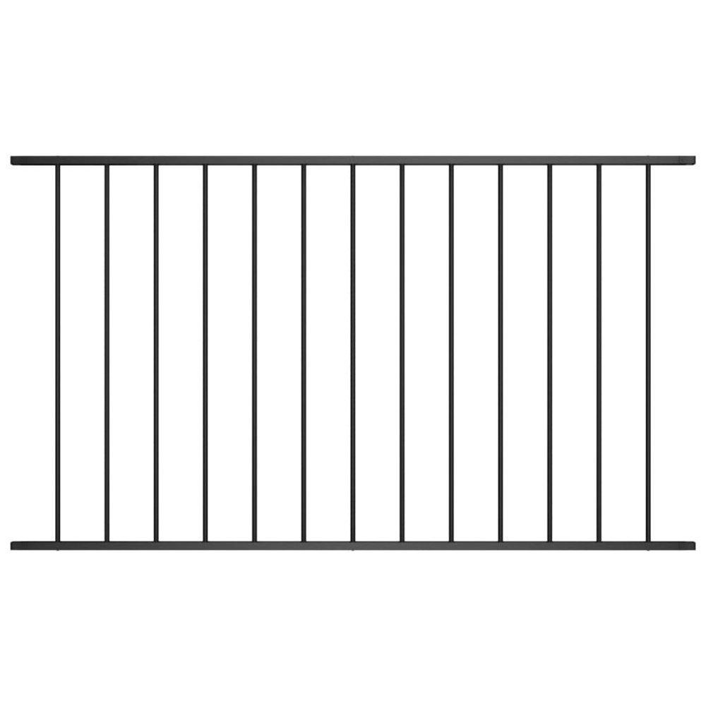 vidaXL Panou de gard din oțel vopsit în câmp electrostatic, 1,63x1 m, negru