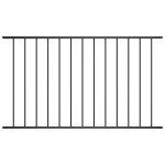 vidaXL Panou de gard din oțel vopsit în câmp electrostatic, 1,63x1 m, negru