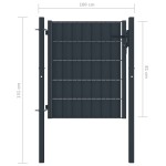 vidaXL Poartă de gard, antracit, 100x81 cm, PVC și oțel vidaXL Poartă de gard, antracit, 100x81 cm, PVC și oțel
