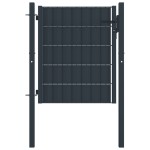 vidaXL Poartă de gard, antracit, 100x101 cm, PVC și oțel vidaXL Poartă de gard, antracit, 100x101 cm, PVC și oțel