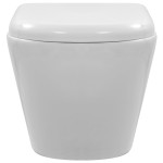 vidaXL Vas WC suspendat fără ramă, alb, ceramică vidaXL Vas WC suspendat fără ramă, alb, ceramică