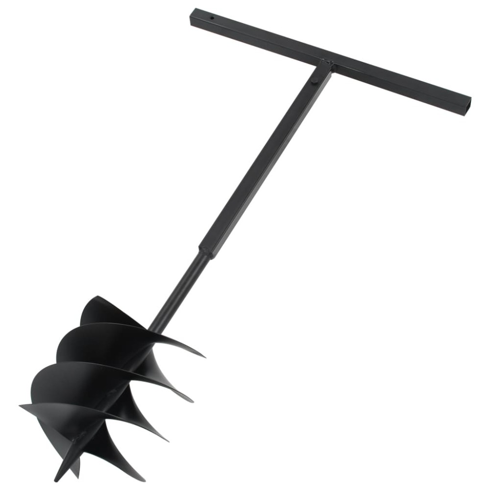 vidaXL Burghiu de pământ cu mâner, negru, 250 mm, oțel
