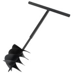 vidaXL Burghiu de pământ cu mâner, negru, 250 mm, oțel vidaXL Burghiu de pământ cu mâner, negru, 250 mm, oțel