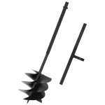 vidaXL Burghiu de pământ cu mâner, negru, 250 mm, oțel vidaXL Burghiu de pământ cu mâner, negru, 250 mm, oțel