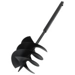 vidaXL Burghiu de pământ cu mâner, negru, 250 mm, oțel vidaXL Burghiu de pământ cu mâner, negru, 250 mm, oțel