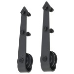 vidaXL Set feronerie pentru uși glisante SKIEN, negru, 200 cm, oțel vidaXL Set feronerie pentru uși glisante SKIEN, negru, 200 cm, oțel