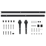 vidaXL Set feronerie pentru uși glisante SKIEN, negru, 200 cm, oțel vidaXL Set feronerie pentru uși glisante SKIEN, negru, 200 cm, oțel