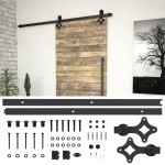vidaXL Set feronerie pentru uși glisante SKIEN, negru, 183 cm, oțel vidaXL Set feronerie pentru uși glisante SKIEN, negru, 183 cm, oțel
