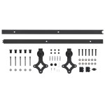 vidaXL Set feronerie pentru uși glisante SKIEN, negru, 183 cm, oțel vidaXL Set feronerie pentru uși glisante SKIEN, negru, 183 cm, oțel