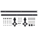 vidaXL Set feronerie pentru uși glisante SKIEN, negru, 200 cm, oțel vidaXL Set feronerie pentru uși glisante SKIEN, negru, 200 cm, oțel