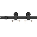 vidaXL Set feronerie pentru uși glisante SKIEN, negru, 183 cm, oțel vidaXL Set feronerie pentru uși glisante SKIEN, negru, 183 cm, oțel