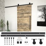 vidaXL Set feronerie pentru uși glisante SKIEN, negru, 200 cm, oțel vidaXL Set feronerie pentru uși glisante SKIEN, negru, 200 cm, oțel