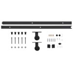 vidaXL Set feronerie pentru uși glisante SKIEN, negru, 200 cm, oțel vidaXL Set feronerie pentru uși glisante SKIEN, negru, 200 cm, oțel