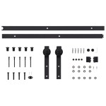 vidaXL Set feronerie pentru uși glisante SKIEN, negru, 183 cm, oțel vidaXL Set feronerie pentru uși glisante SKIEN, negru, 183 cm, oțel