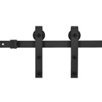 vidaXL Set feronerie pentru uși glisante SKIEN, negru, 200 cm, oțel vidaXL Set feronerie pentru uși glisante SKIEN, negru, 200 cm, oțel