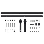vidaXL Set feronerie pentru uși glisante SKIEN, negru, 200 cm, oțel vidaXL Set feronerie pentru uși glisante SKIEN, negru, 200 cm, oțel