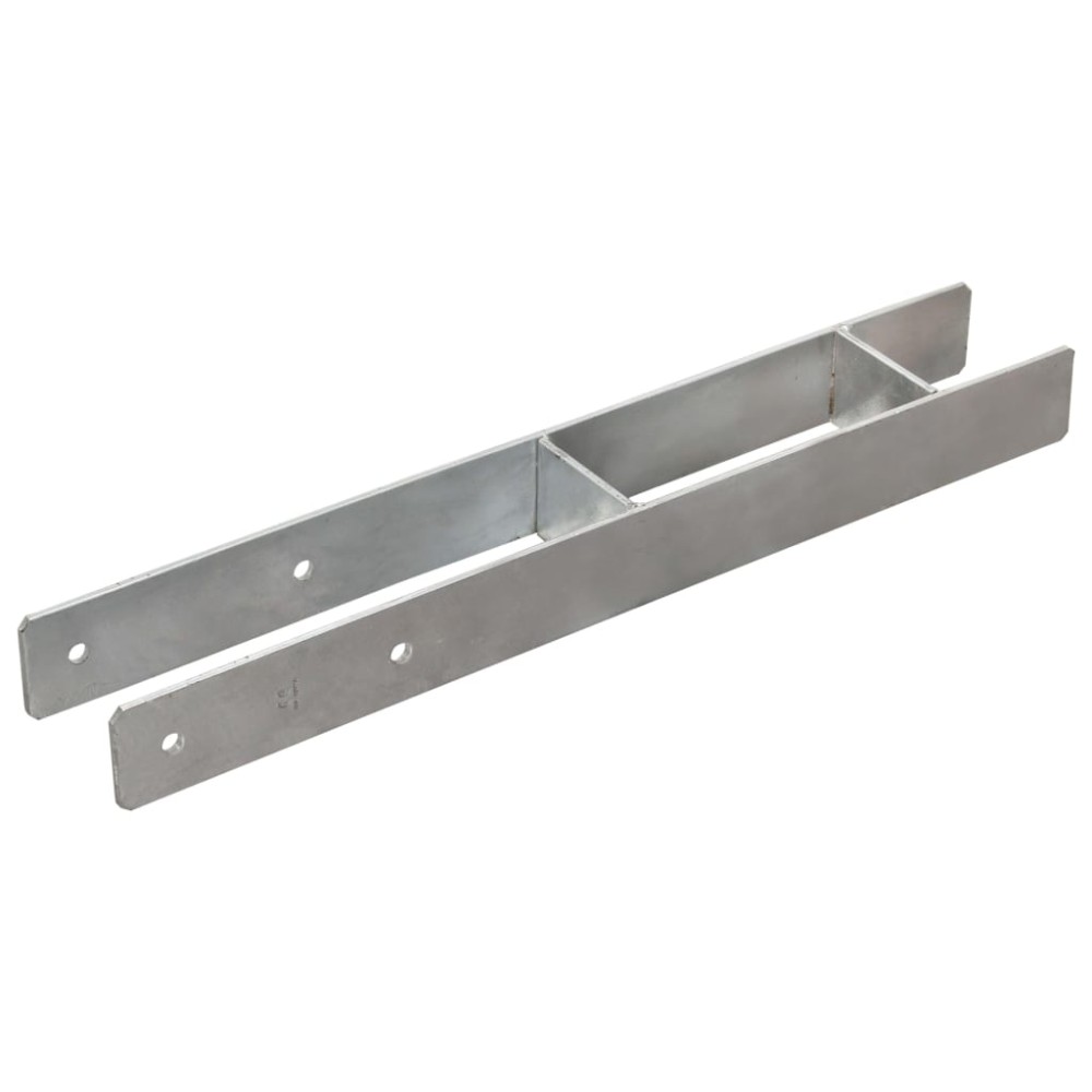 vidaXL Ancore de gard, 2 buc., argintiu, 8x6x60 cm, oțel galvanizat