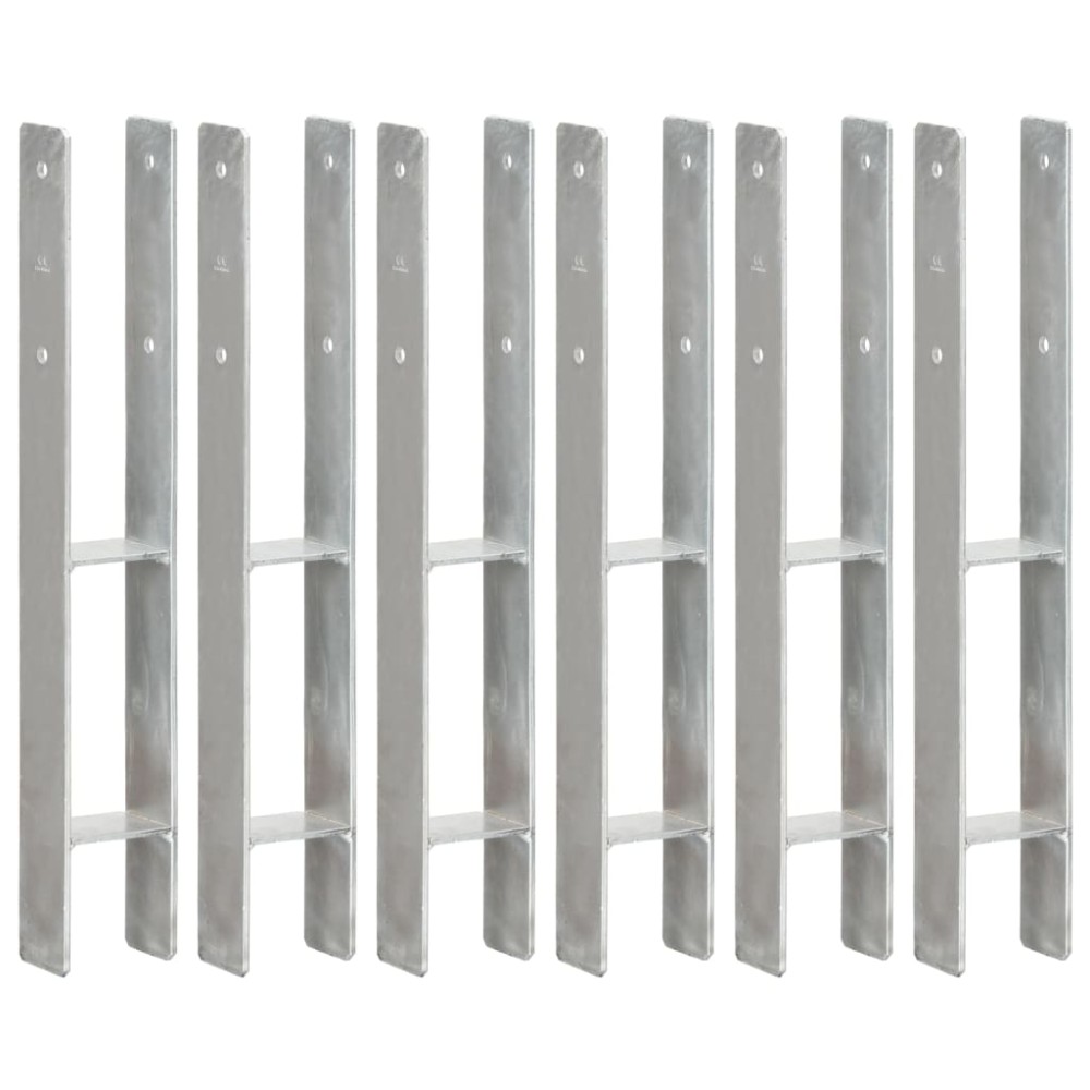 vidaXL Ancore de gard, 6 buc., argintiu, 8x6x60 cm, oțel galvanizat