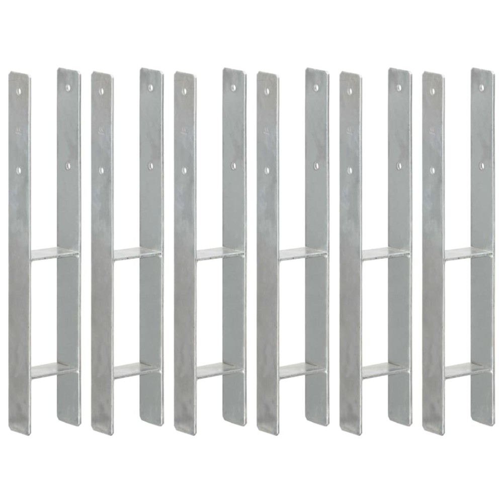 vidaXL Ancore de gard, 6 buc., argintiu, 9x6x60 cm, oțel galvanizat