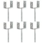 vidaXL Ancore de gard, 6 buc., argintiu, 12x6x30 cm, oțel galvanizat vidaXL Ancore de gard, 6 buc., argintiu, 12x6x30 cm, oțel galvanizat