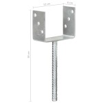 vidaXL Ancore de gard, 6 buc., argintiu, 12x6x30 cm, oțel galvanizat vidaXL Ancore de gard, 6 buc., argintiu, 12x6x30 cm, oțel galvanizat
