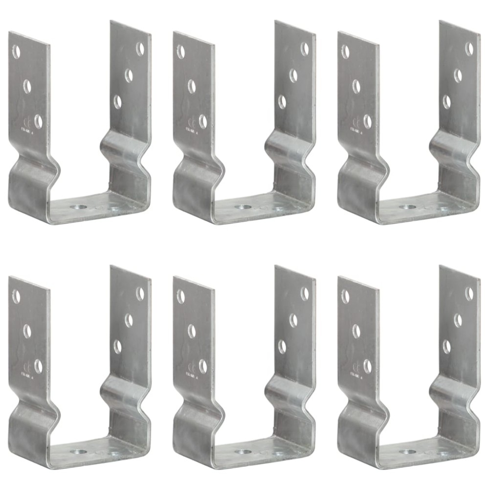 vidaXL Ancore de gard, 6 buc., argintiu, 9x6x15 cm, oțel galvanizat