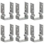 vidaXL Ancore de gard, 6 buc., argintiu, 9x6x15 cm, oțel galvanizat