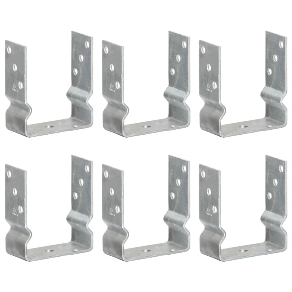 vidaXL Ancore de gard, 6 buc., argintiu, 12x6x15 cm, oțel galvanizat