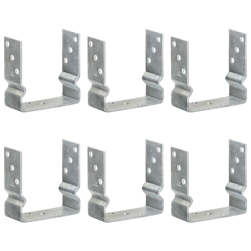 vidaXL Ancore de gard, 6 buc., argintiu, 14x6x15 cm, oțel galvanizat