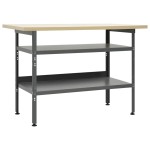 vidaXL Banc de lucru, gri, 120 x 60 x 85 cm, oțel vidaXL Banc de lucru, gri, 120 x 60 x 85 cm, oțel