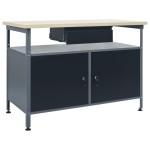 vidaXL Banc de lucru, negru, 120 x 60 x 85 cm, oțel vidaXL Banc de lucru, negru, 120 x 60 x 85 cm, oțel