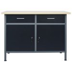 vidaXL Banc de lucru, negru, 120 x 60 x 85 cm, oțel vidaXL Banc de lucru, negru, 120 x 60 x 85 cm, oțel