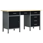 vidaXL Banc de lucru, negru, 160 x 60 x 85 cm, oțel vidaXL Banc de lucru, negru, 160 x 60 x 85 cm, oțel